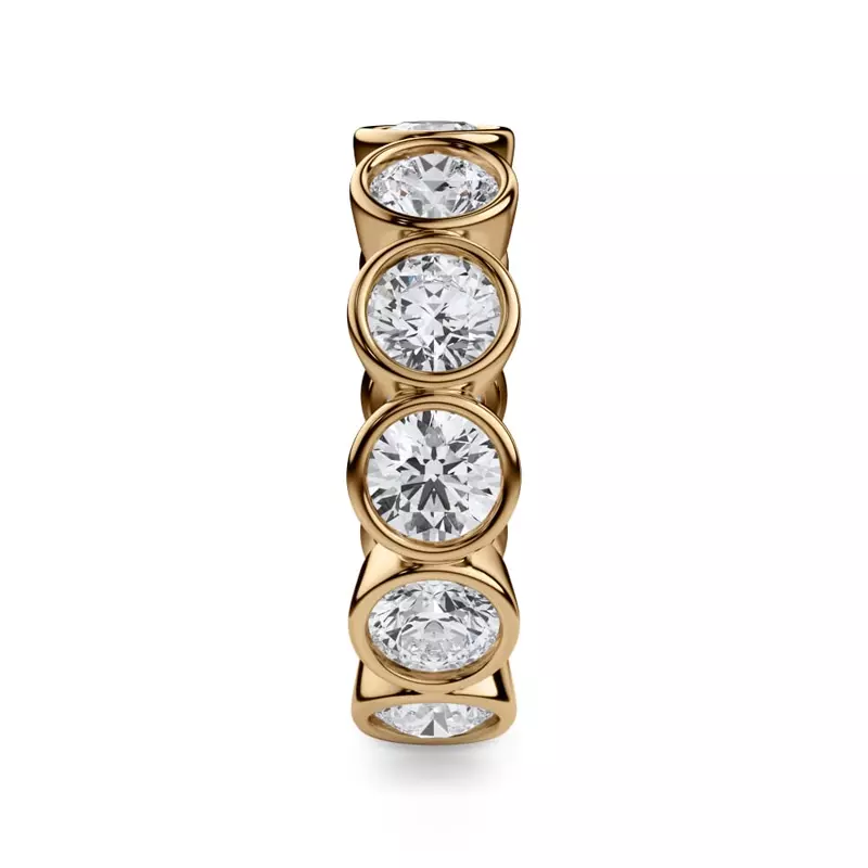 14K Yellow Gold Round Bezel Lab Diamond Eternity Ring (3.90ct. tw.)