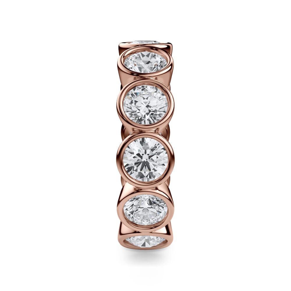 18K Rose Gold Round Bezel Lab Diamond Eternity Ring (3.90ct. tw.)
