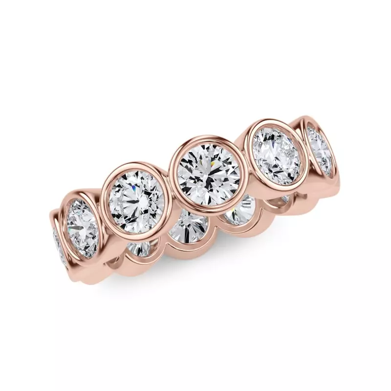 18K Rose Gold Round Bezel Lab Diamond Eternity Ring (3.90ct. tw.)