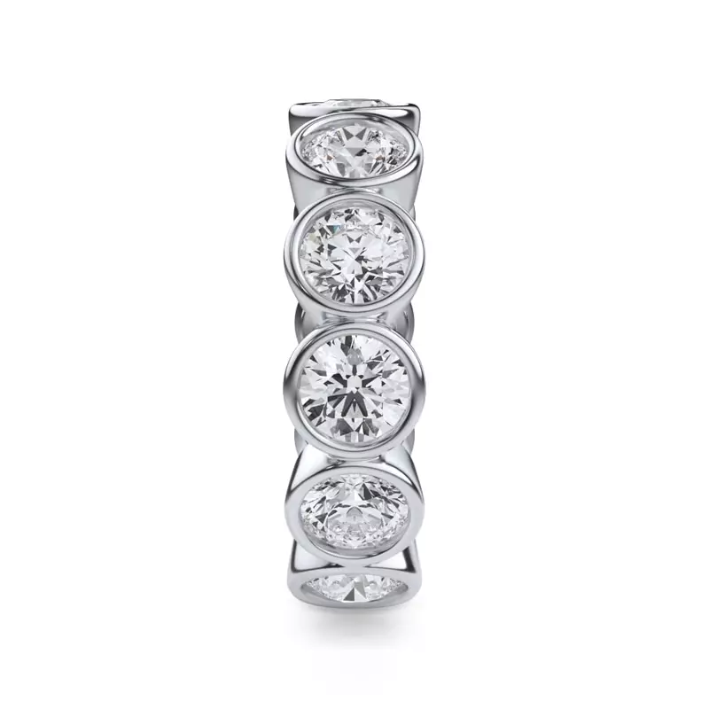 18K White Gold Round Bezel Lab Diamond Eternity Ring (3.90ct. tw.)
