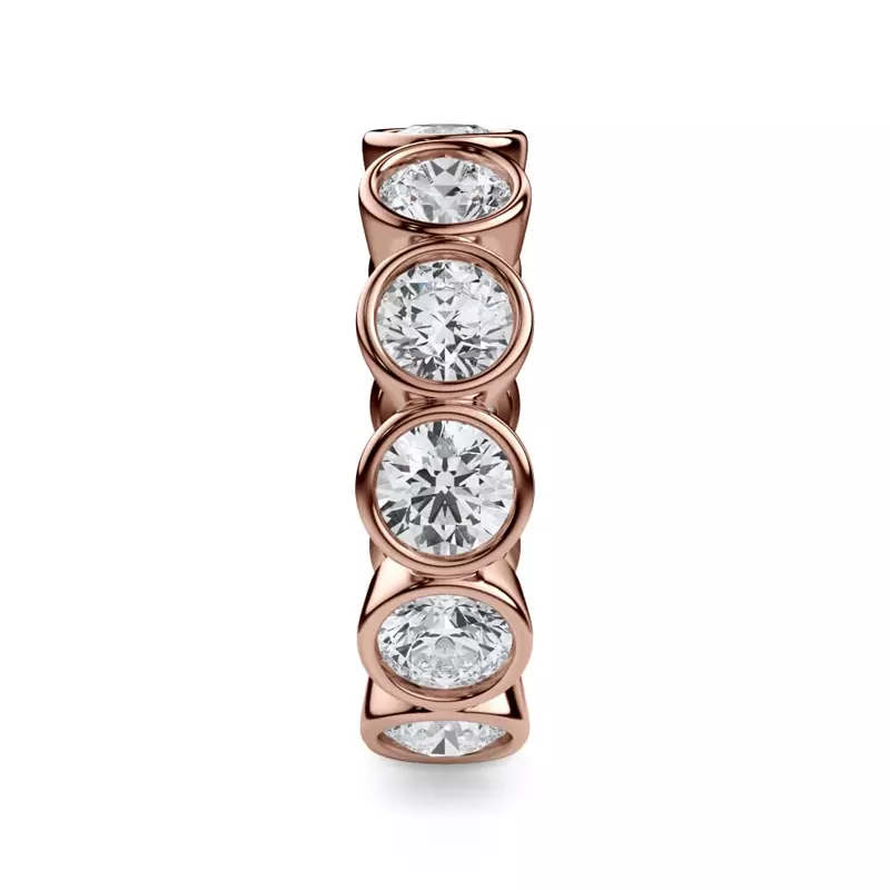 18K Rose Gold Round Bezel Diamond Eternity Ring (3.90ct. tw.)