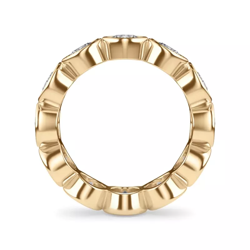 18K Yellow Gold Round Bezel Diamond Eternity Ring (3.90ct. tw.)
