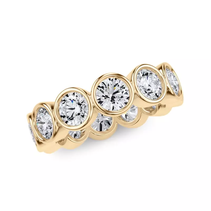 18K Yellow Gold Round Bezel Diamond Eternity Ring (3.90ct. tw.)