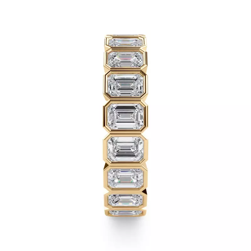 14K Yellow Gold Emerald-Cut Bezel Lab Diamond Eternity Ring (2.85ct. tw.)
