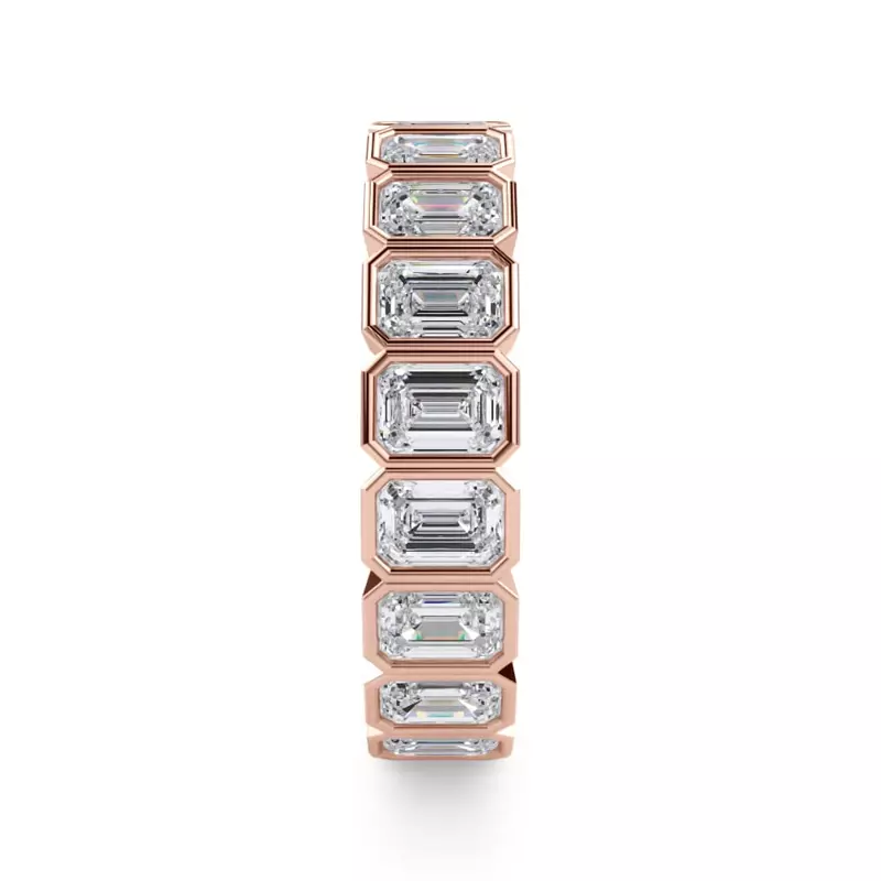 14K Rose Gold Emerald-Cut Bezel Diamond Eternity Ring (2.85ct. tw.)