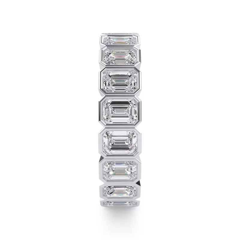 Platinum Emerald-Cut Bezel Diamond Eternity Ring (2.85ct. tw.)