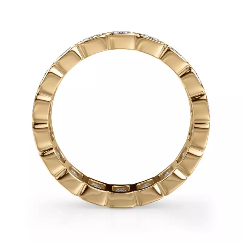 14K Yellow Gold Emerald-Cut Rounded Bezel Lab Diamond Eternity Ring (3.00ct. tw.)