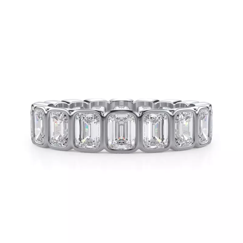 Emerald-Cut Rounded Bezel Lab Diamond Eternity Ring (3.00ct. tw.)