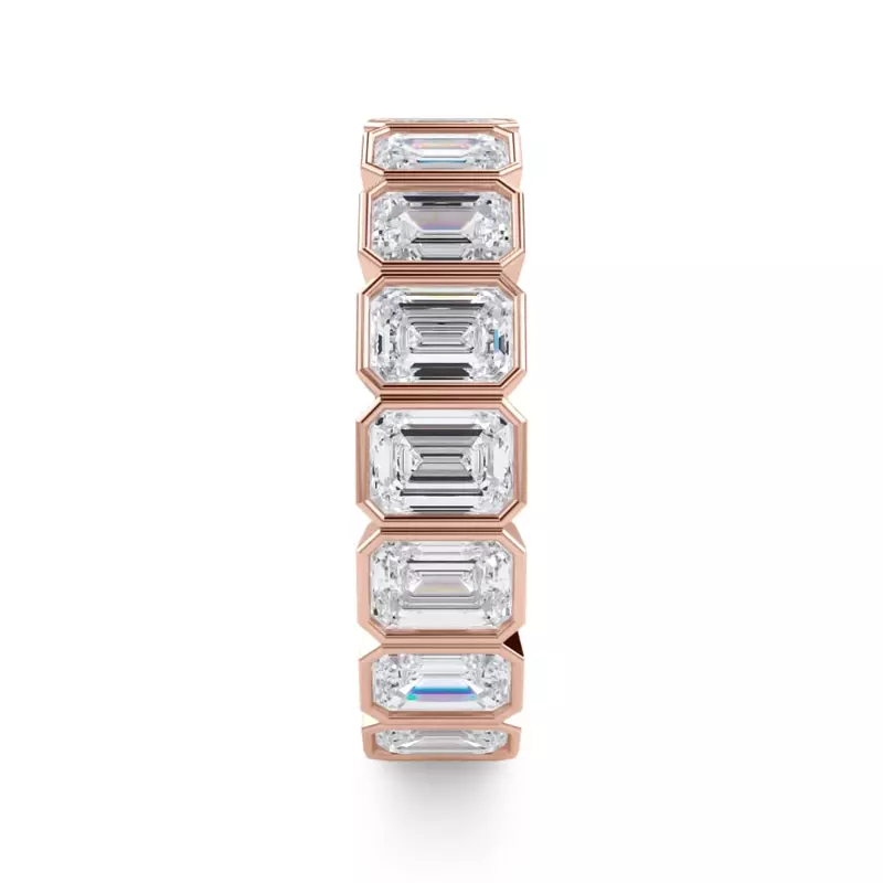 14K Rose Gold Emerald-Cut Bezel Diamond Eternity Ring (4.00ct. tw.)