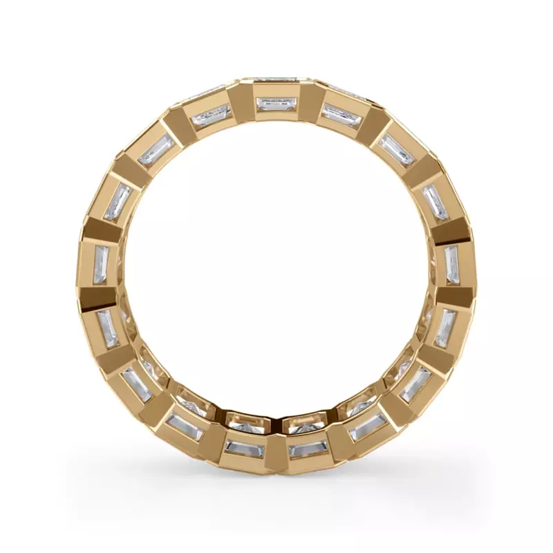 14K Yellow Gold Emerald-Cut Bezel Diamond Eternity Ring (4.00ct. tw.)