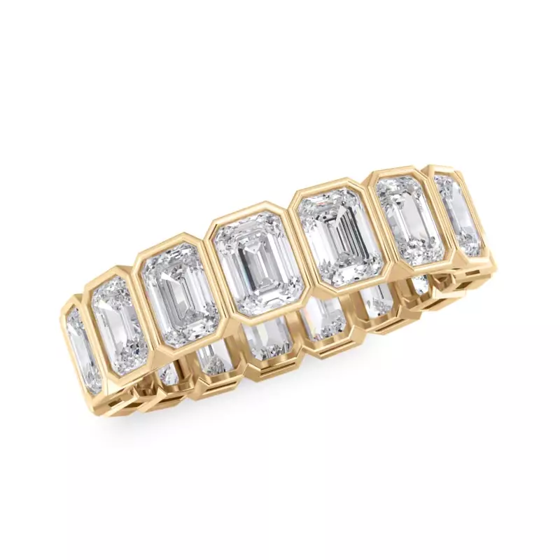14K Yellow Gold Emerald-Cut Bezel Diamond Eternity Ring (4.00ct. tw.)