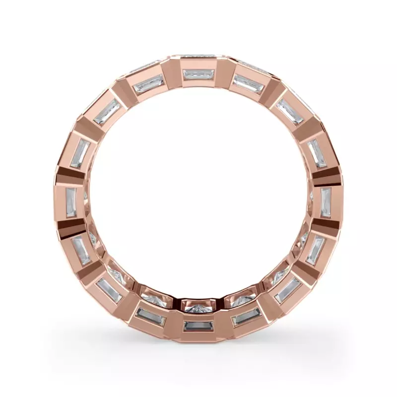 18K Rose Gold Emerald-Cut Bezel Lab Diamond Eternity Ring (5.00ct. tw.)