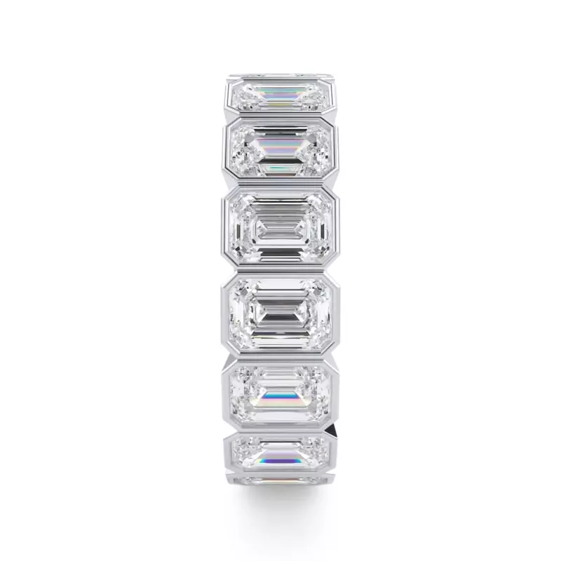 Platinum Emerald-Cut Bezel Diamond Eternity Ring (5.00ct. tw.)