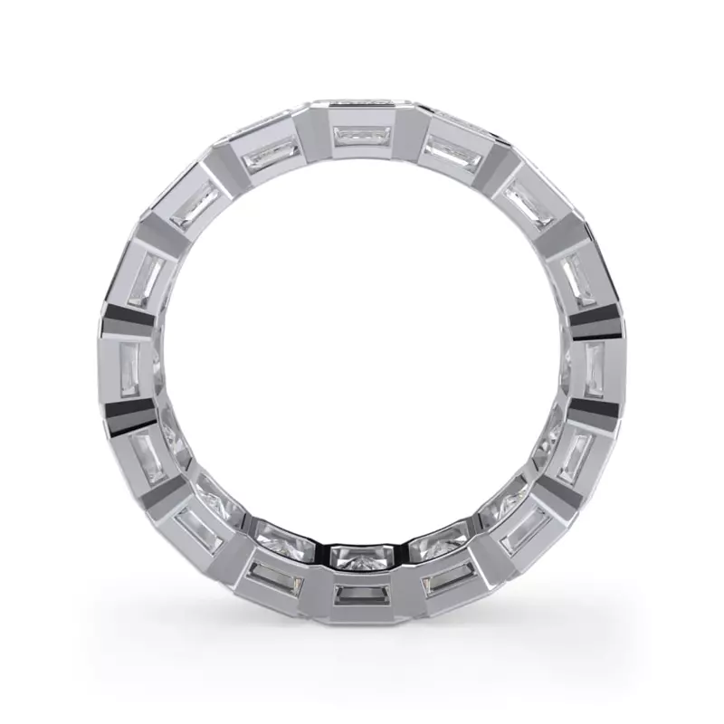 Platinum Emerald-Cut Bezel Diamond Eternity Ring (5.00ct. tw.)