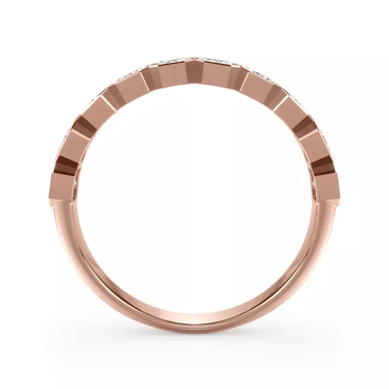 18K Rose Gold Emerald-Cut Lab Bezel Diamond Half Eternity Ring (1.50ct. tw.)