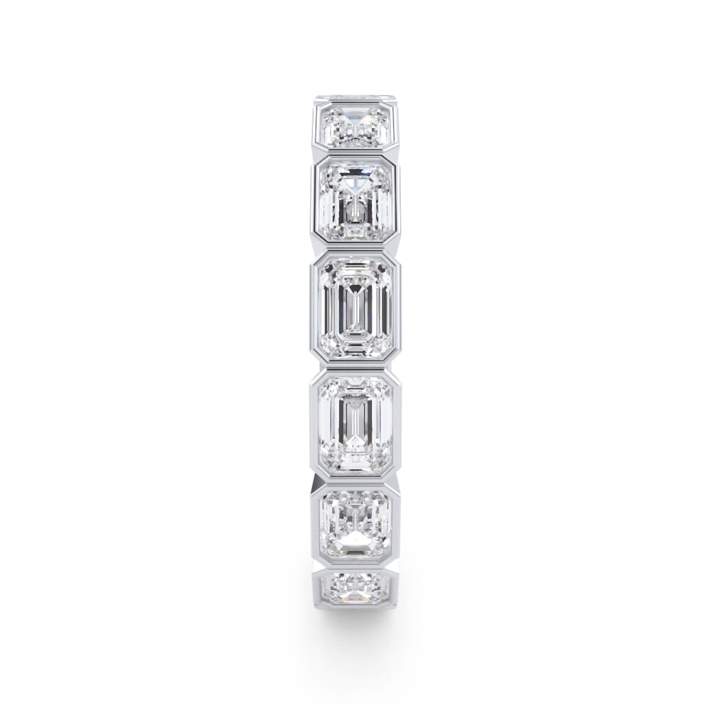 18K White Gold East-West Emerald-Cut Bezel Lab Diamond Eternity Ring (2.10ct. tw.)
