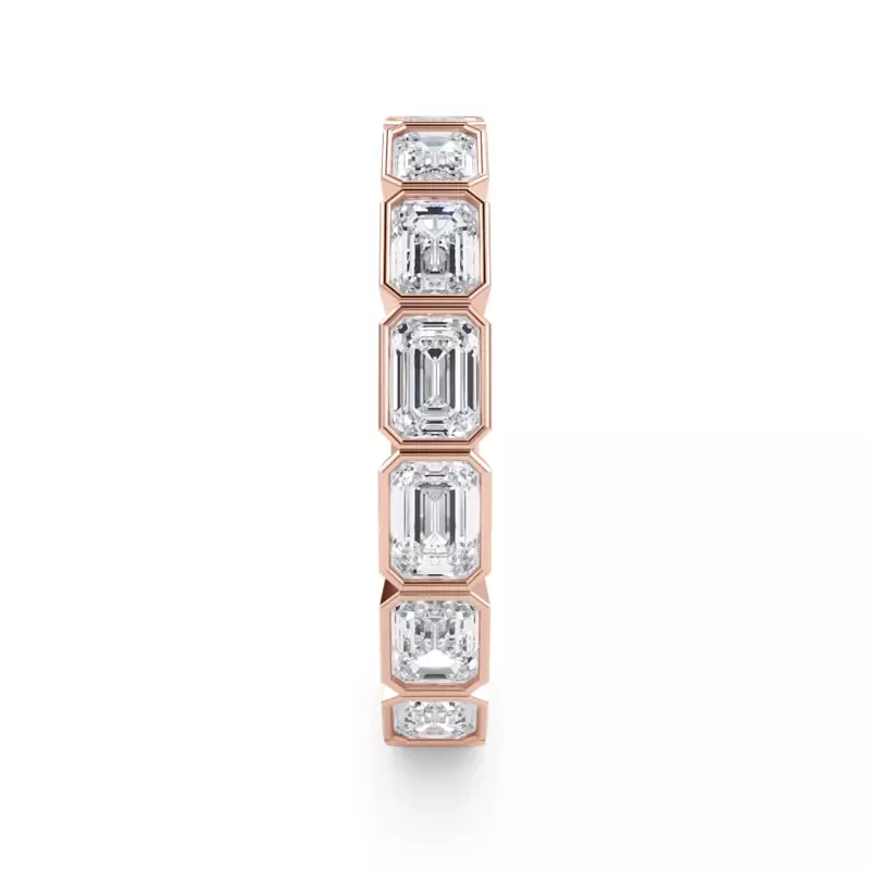18K Rose Gold East-West Emerald-Cut Bezel Diamond Eternity Ring (2.10ct. tw.)