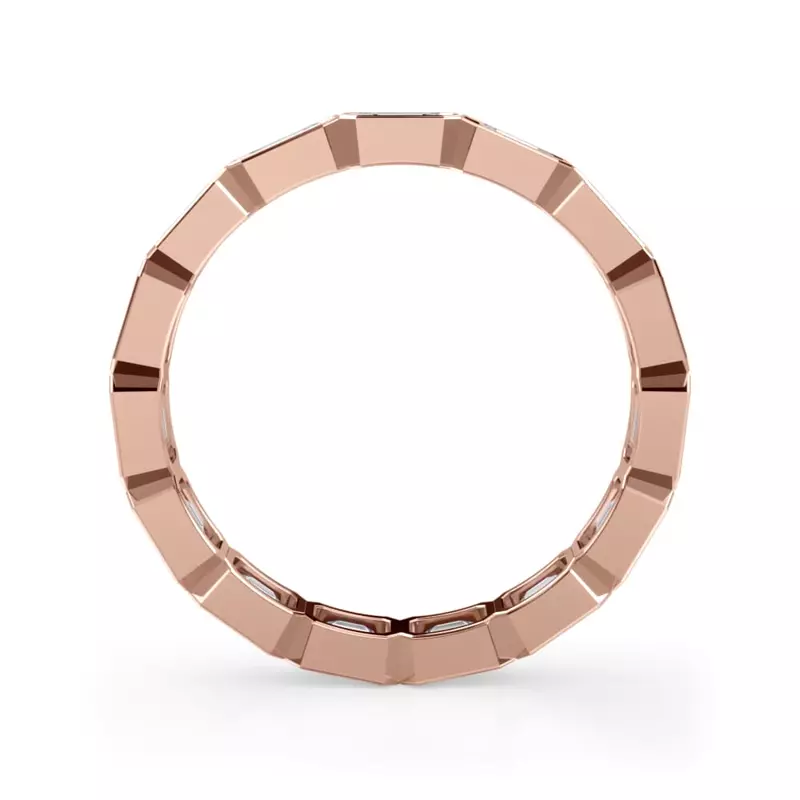 18K Rose Gold East-West Emerald-Cut Bezel Diamond Eternity Ring (2.10ct. tw.)