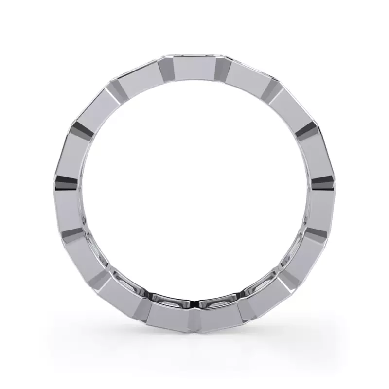 18K White Gold East-West Emerald-Cut Bezel Diamond Eternity Ring (2.10ct. tw.)