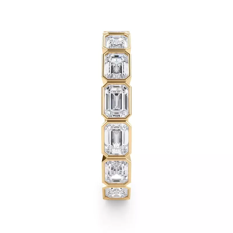 18K Yellow Gold East-West Emerald-Cut Bezel Diamond Eternity Ring (2.10ct. tw.)