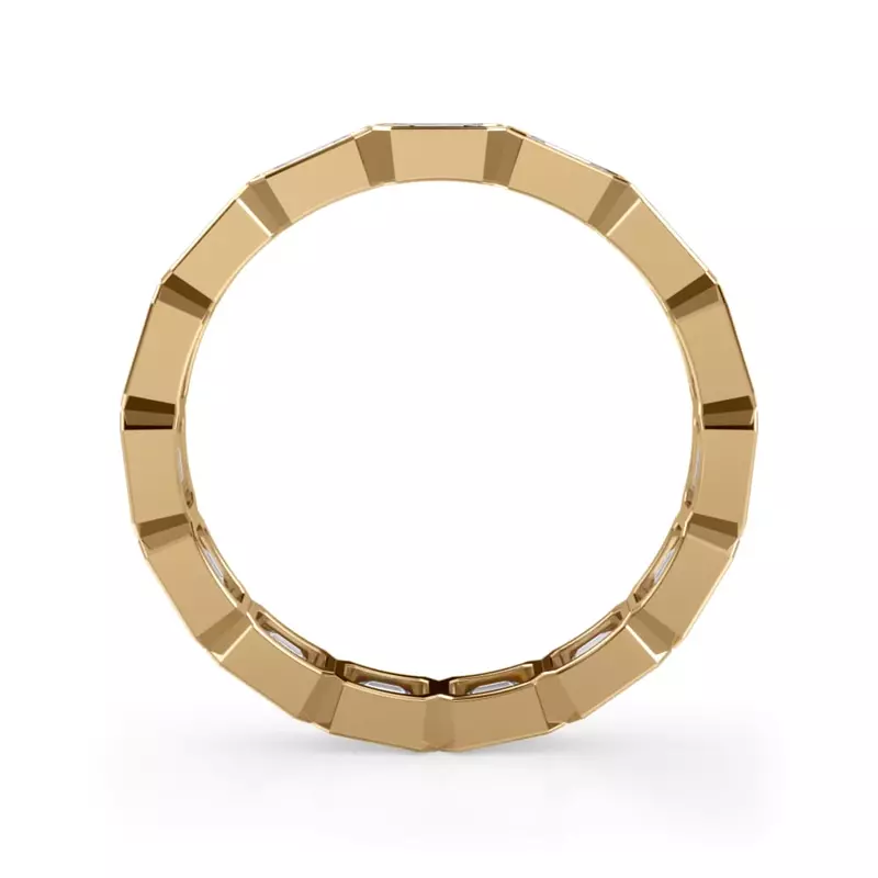 18K Yellow Gold East-West Emerald-Cut Bezel Diamond Eternity Ring (2.10ct. tw.)