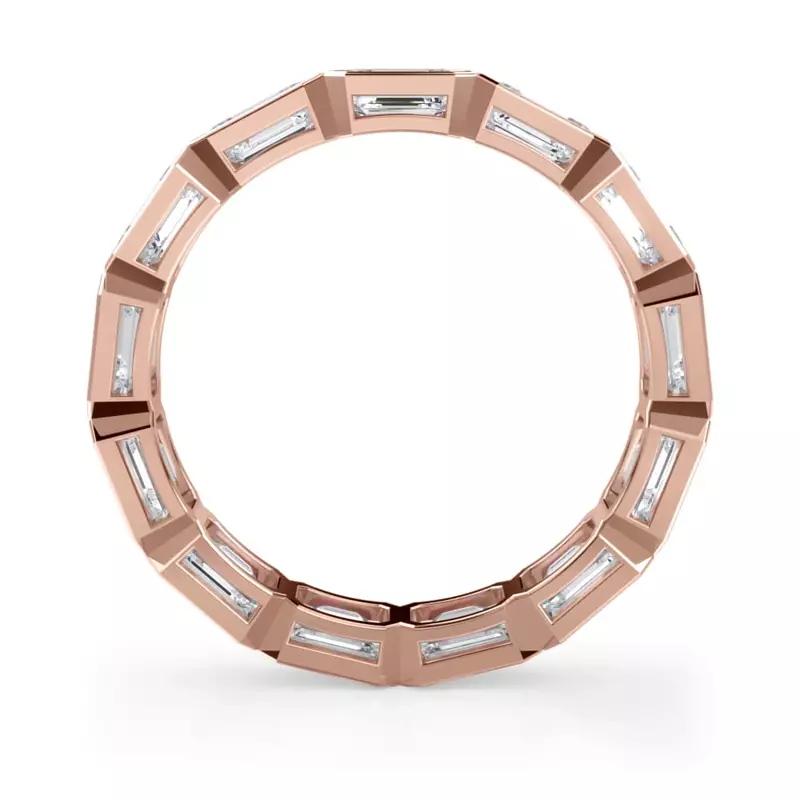 14K Rose Gold East-West Emerald-Cut Bezel Diamond Eternity Ring (3.00ct. tw.)