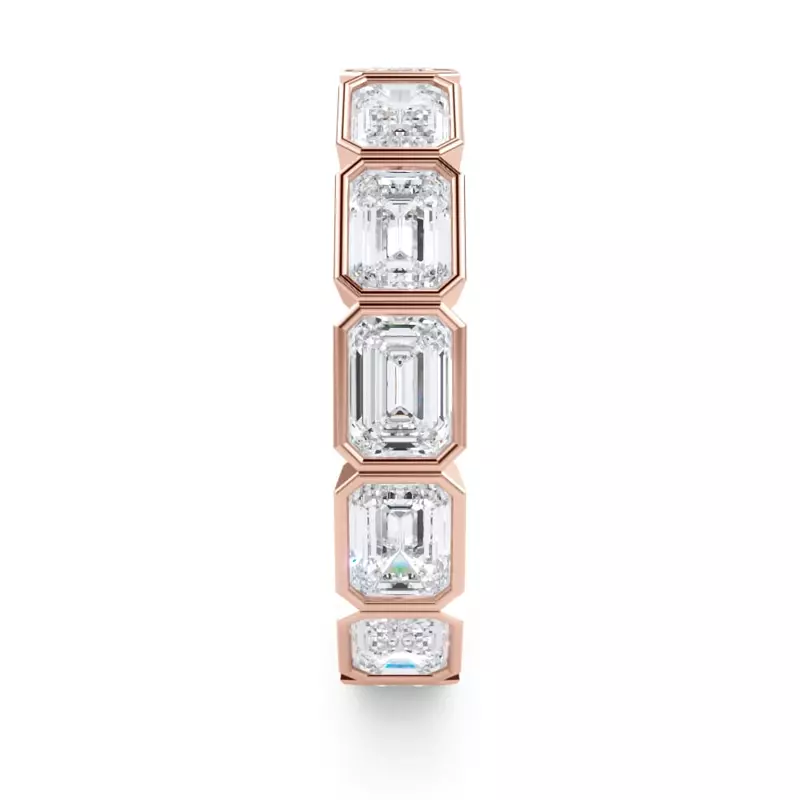 18K Rose Gold East-West Emerald-Cut Bezel Diamond Eternity Ring (3.00ct. tw.)