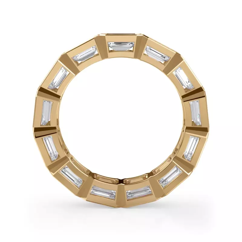 14K Yellow Gold East-West Emerald-Cut Bezel Diamond Eternity Ring (4.00ct. tw.)