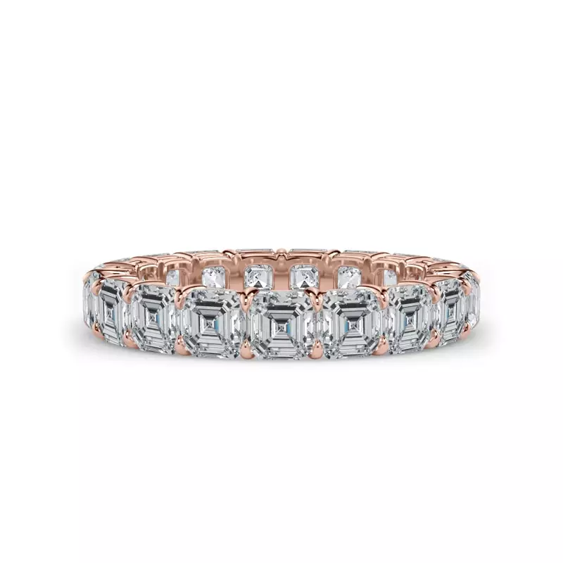 14K Rose Gold Asscher Cut Diamond Eternity Ring (4.0 ct. tw.)