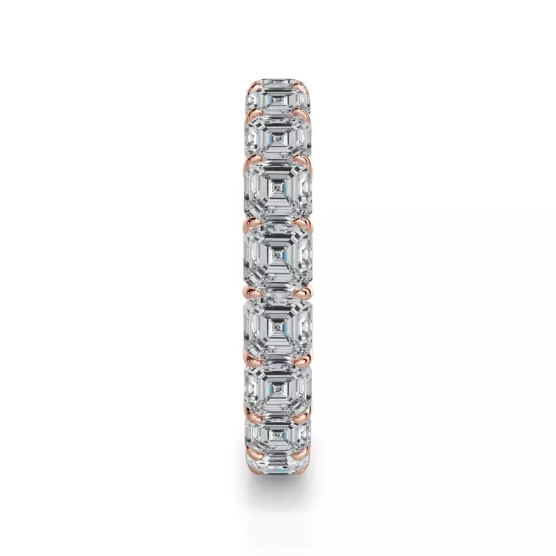14K Rose Gold Asscher Cut Diamond Eternity Ring (4.0 ct. tw.)