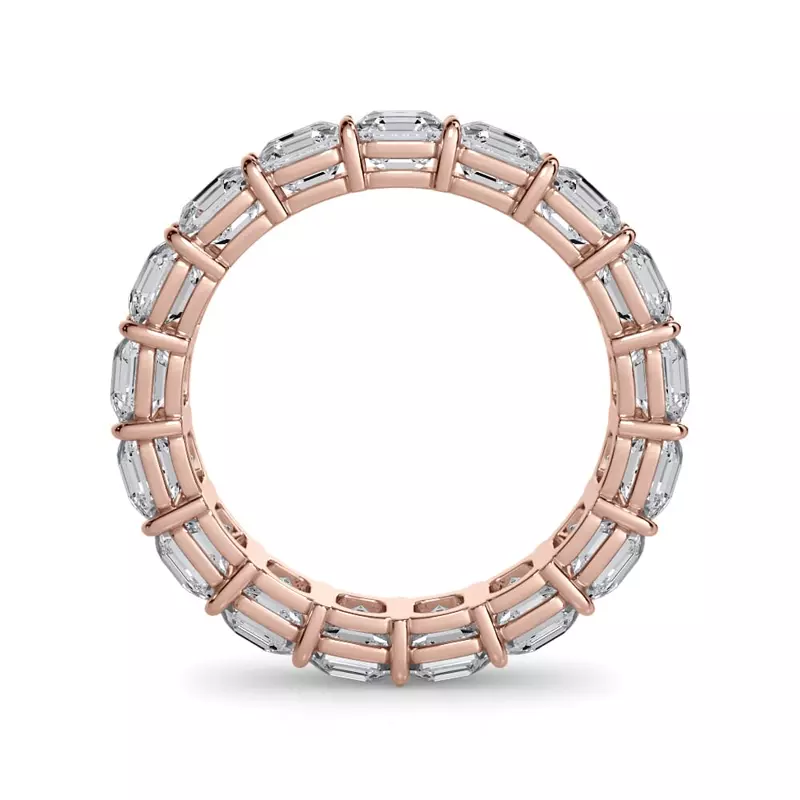 14K Rose Gold Asscher Cut Lab Diamond Eternity Ring (5.0 ct. tw.)