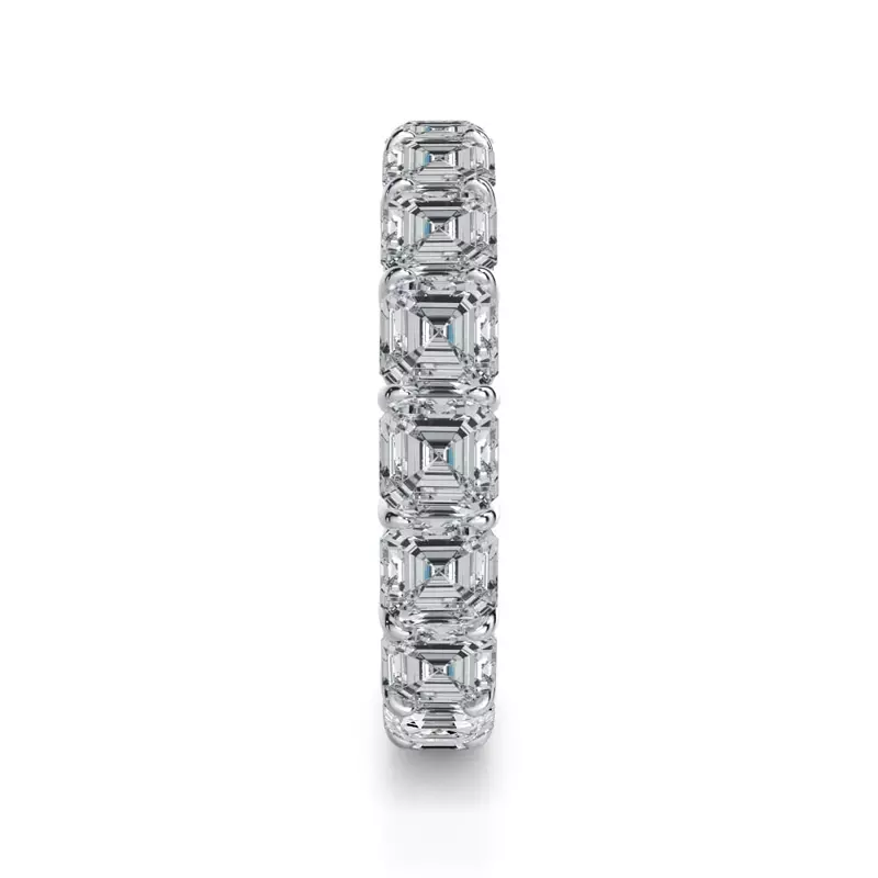 18K White Gold Asscher Cut Lab Diamond Eternity Ring (5.0 ct. tw.)