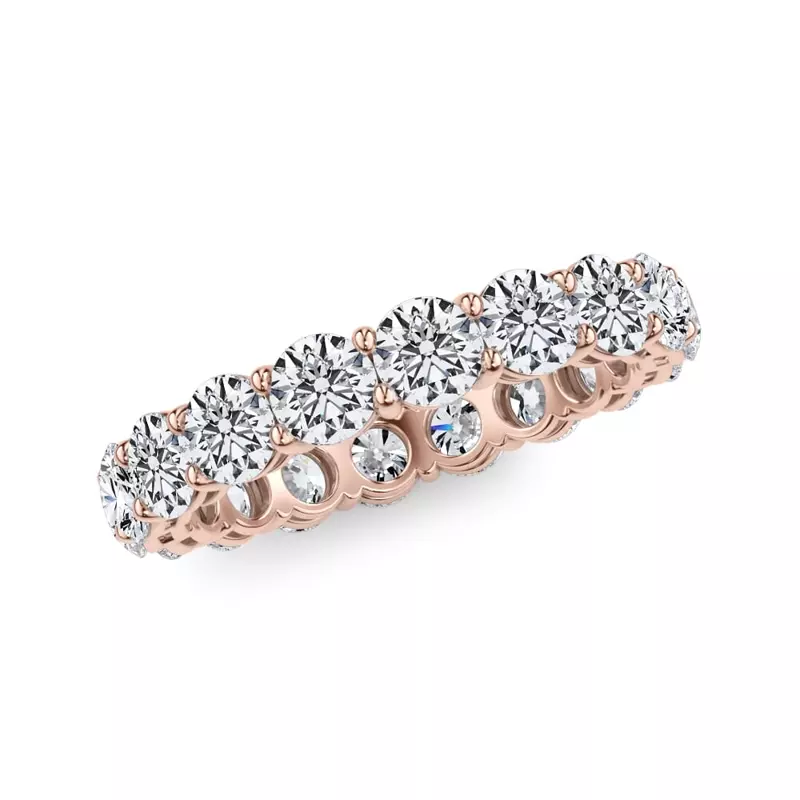 18K Rose Gold Classic Round Lab Diamond Eternity Band (2.70ct. tw.)