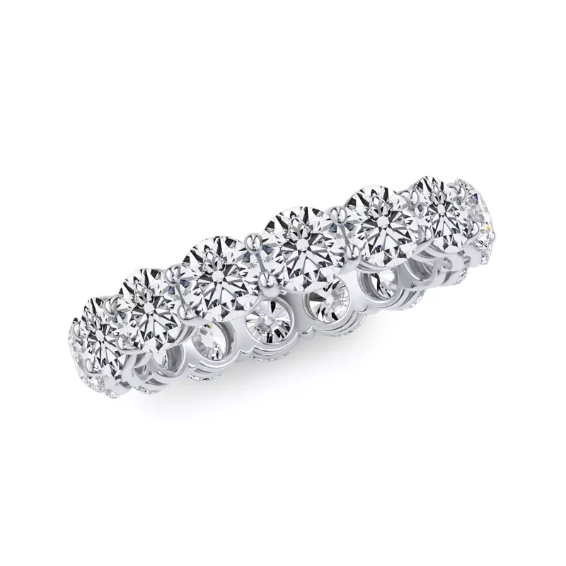 14K White Gold Classic Round Diamond Eternity Band (3.20ct. tw.)