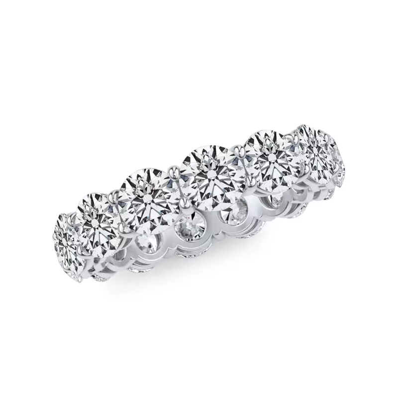 18K White Gold Classic Round Diamond Eternity Band (4.20ct. tw.)