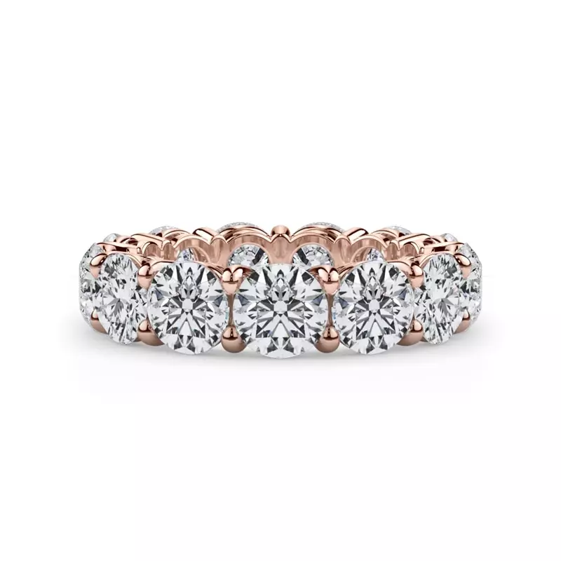 14K Rose Gold Classic Round Lab Diamond Eternity Band (6.50ct. tw.)