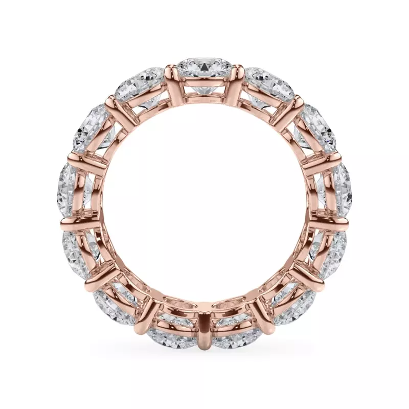 14K Rose Gold Classic Round Lab Diamond Eternity Band (6.50ct. tw.)