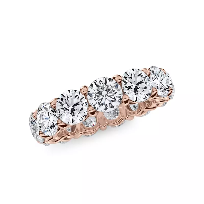 14K Rose Gold Classic Round Lab Diamond Eternity Band (6.50ct. tw.)