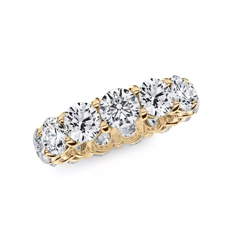 14K Yellow Gold Classic Round Lab Diamond Eternity Band (6.50ct. tw.)