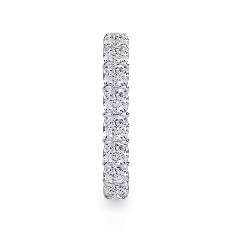 14K White Gold Cushion Cut Lab Diamond Eternity Ring (3.0 ct. tw.)