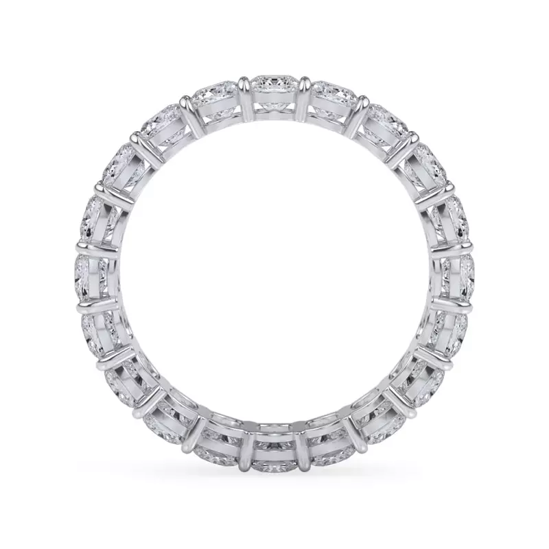 14K White Gold Cushion Cut Lab Diamond Eternity Ring (3.0 ct. tw.)