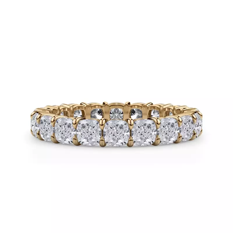 14K Yellow Gold Cushion Cut Diamond Eternity Ring (3.0 ct. tw.)