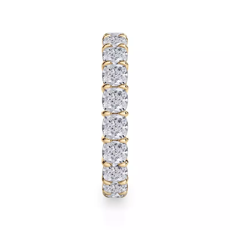 14K Yellow Gold Cushion Cut Diamond Eternity Ring (3.0 ct. tw.)