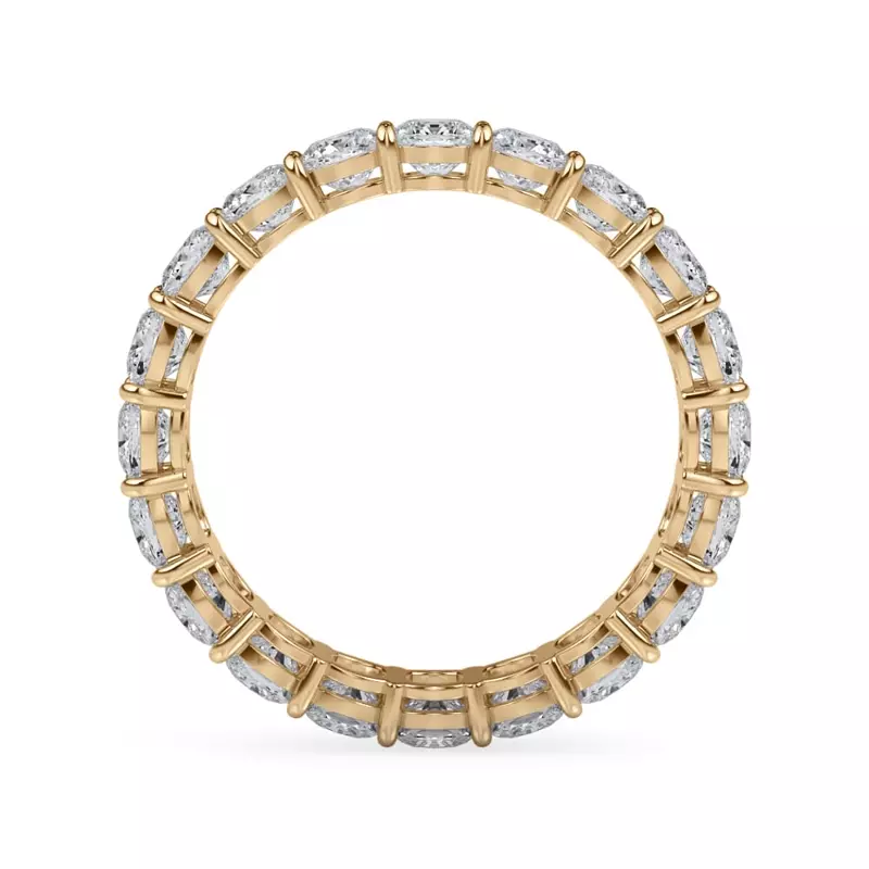 14K Yellow Gold Cushion Cut Diamond Eternity Ring (3.0 ct. tw.)