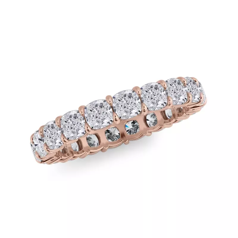 18K Rose Gold Cushion Cut Diamond Eternity Ring (3.0 ct. tw.)