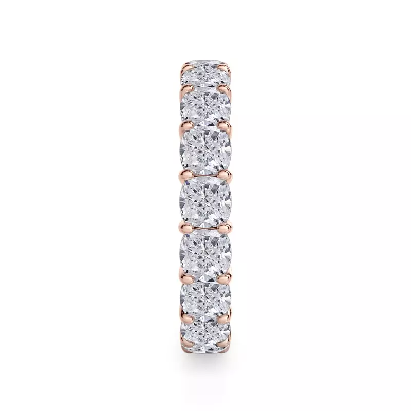 14K Rose Gold Cushion Cut Lab Diamond Eternity Ring (4.0 ct. tw.)