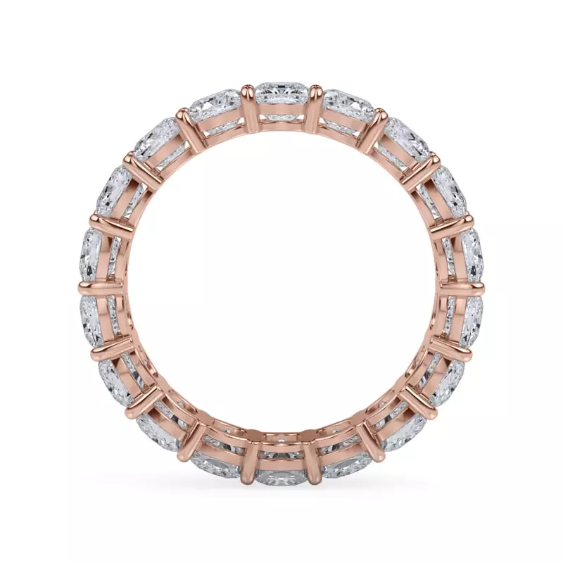14K Rose Gold Cushion Cut Lab Diamond Eternity Ring (4.0 ct. tw.)