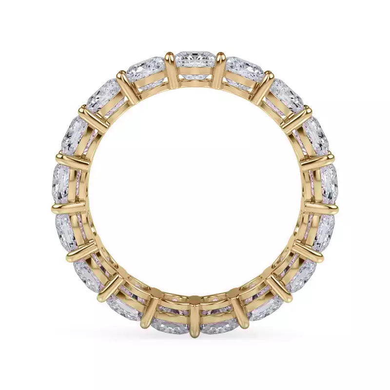 14K Yellow Gold Cushion Cut Lab Diamond Eternity Ring (5.0 ct. tw.)