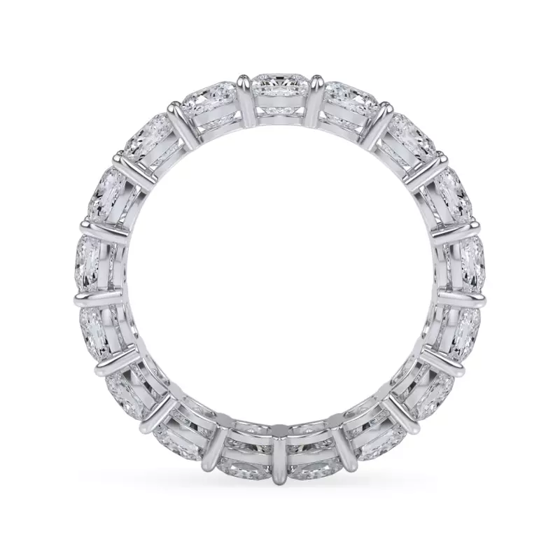 Platinum Cushion Cut Lab Diamond Eternity Ring (5.0 ct. tw.)
