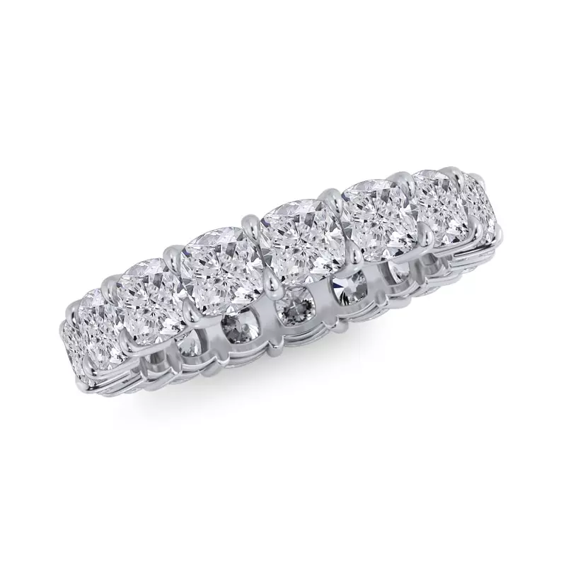Platinum Cushion Cut Lab Diamond Eternity Ring (5.0 ct. tw.)
